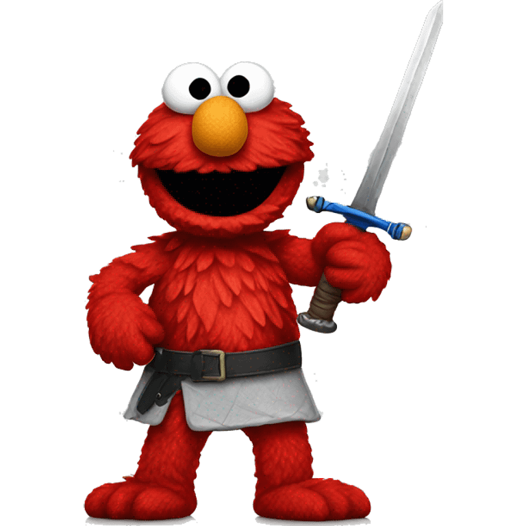 Elmo holding a sword emoji