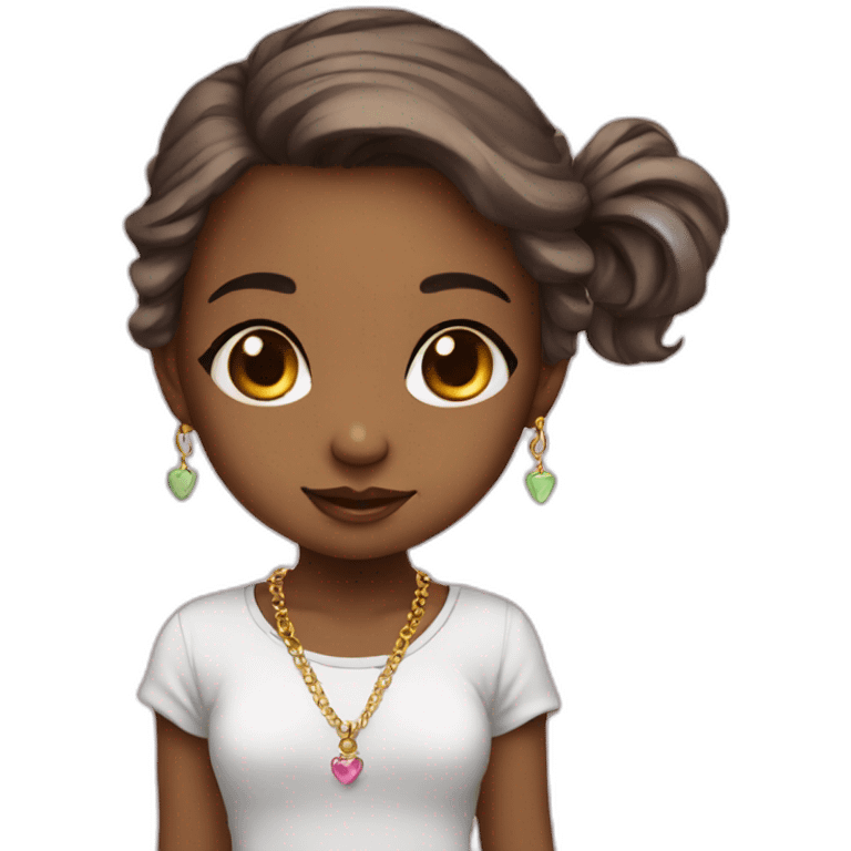 adorable chibi girl with necklace emoji