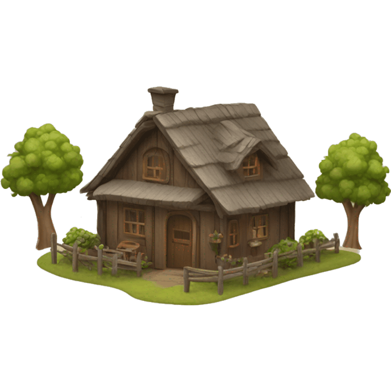 Little wooden cottage emoji