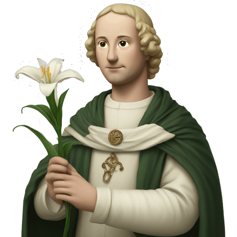 Petrarch holds a white lily in his hand emoji