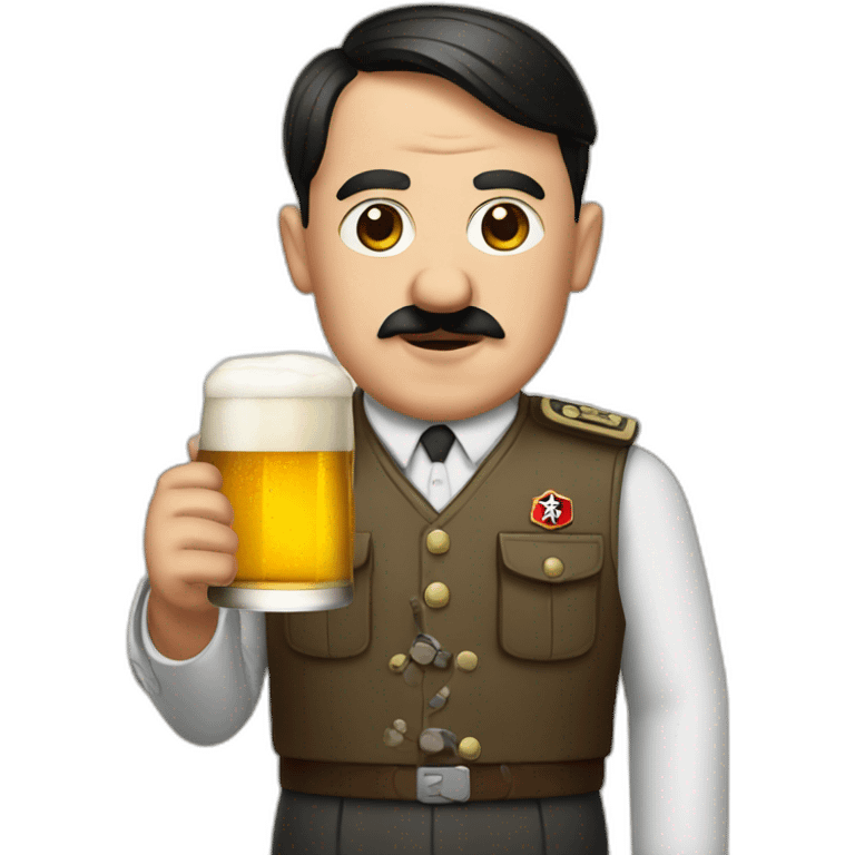 Hitler with beer emoji