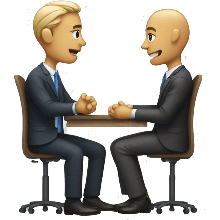 2 people talking job interview semi casual emoji