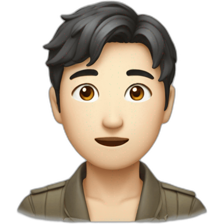 눈작은 검은머리 동양여성 emoji