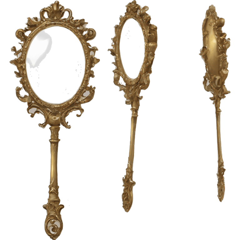 vintage rococo hand mirror emoji