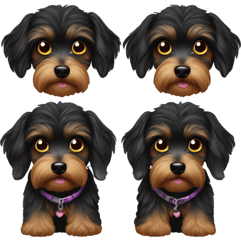 Black yorkie poodle emoji