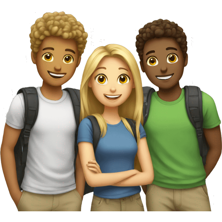 three student friends emoji