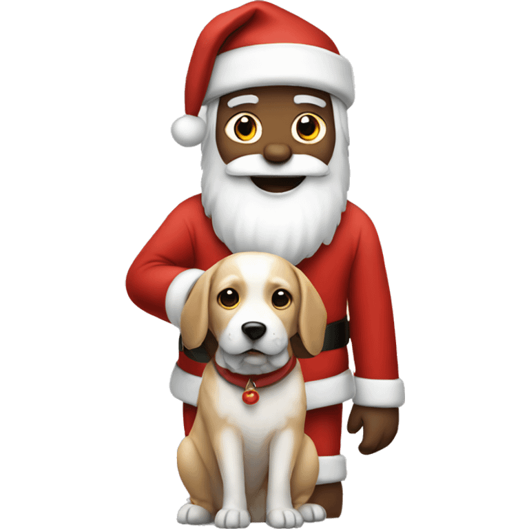 Santa holding a dog emoji