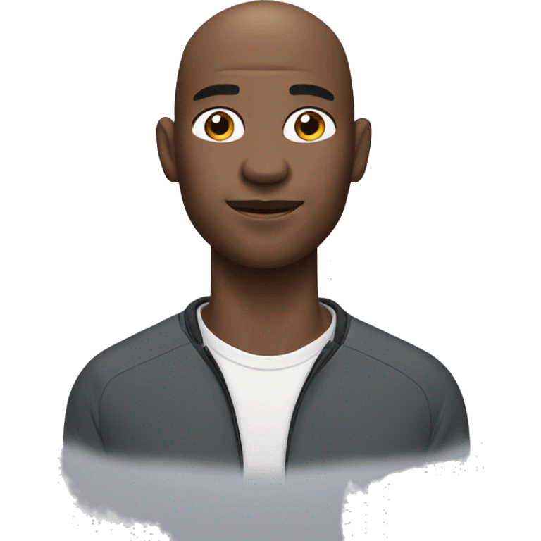 bald black man with airpods emoji