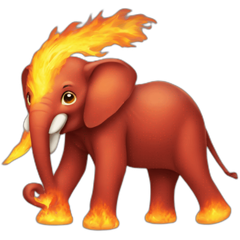 Fire elephant emoji