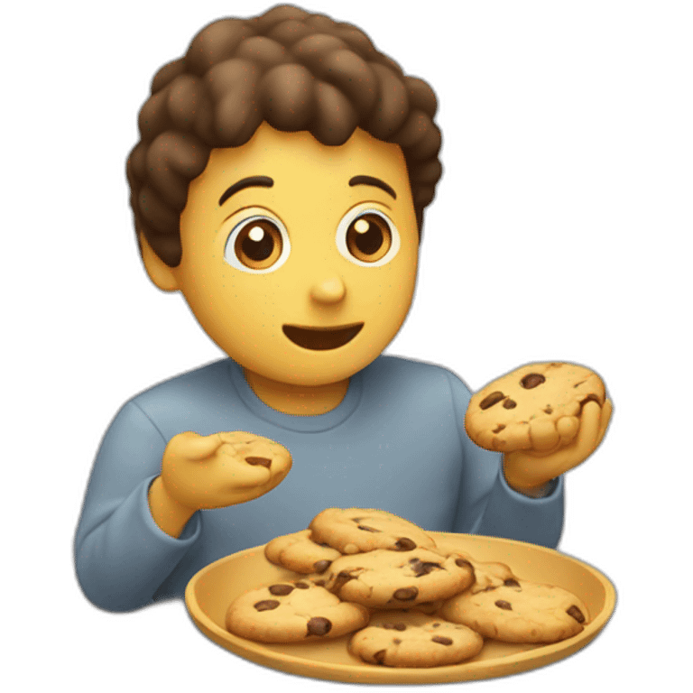 Chat qui mange des cookies emoji