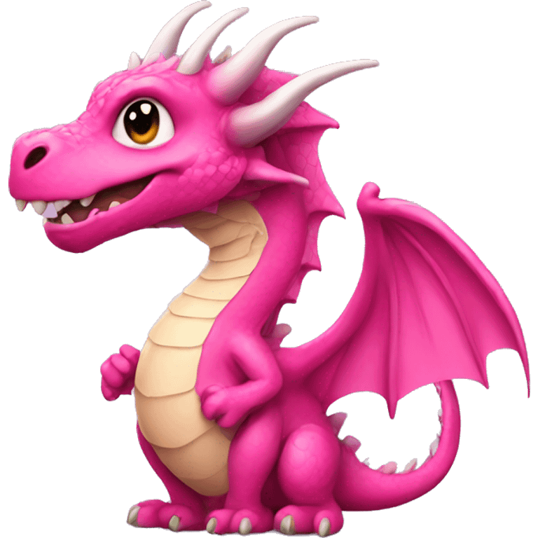 A pink dragon emoji