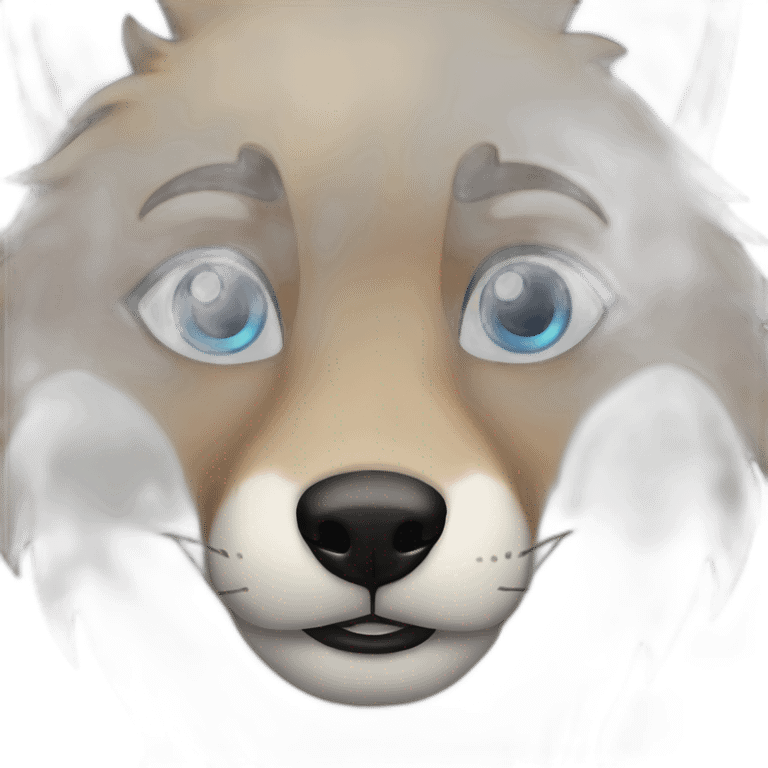 Brown female wolf blue eyes  emoji