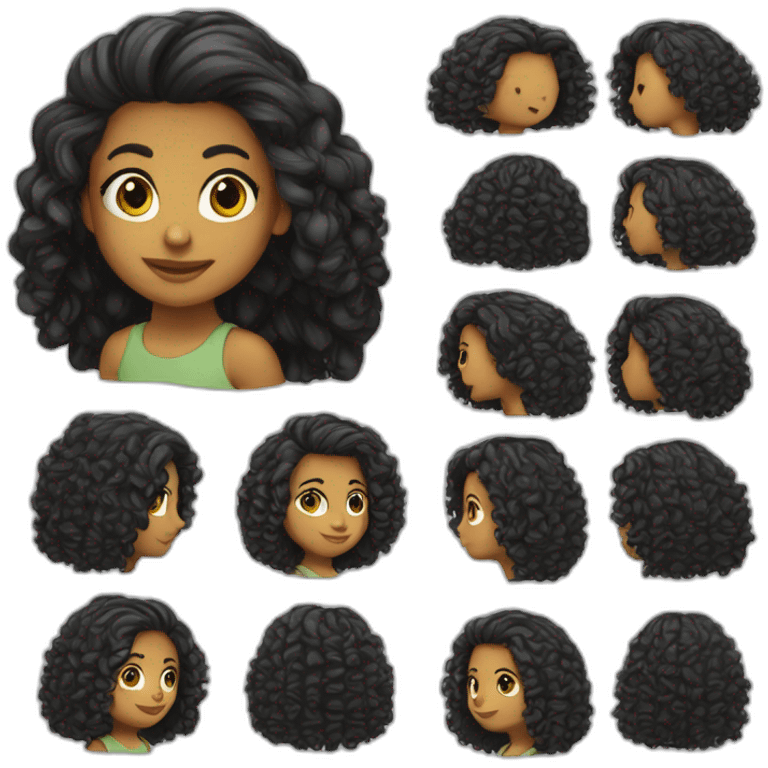 menina com cabelo arrepiado emoji