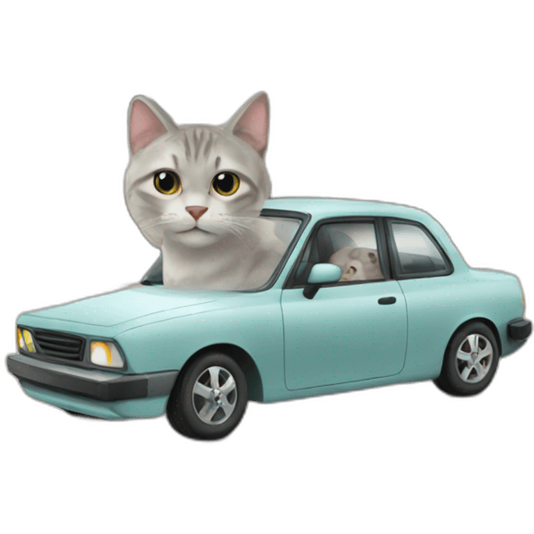 Cat and car emoji