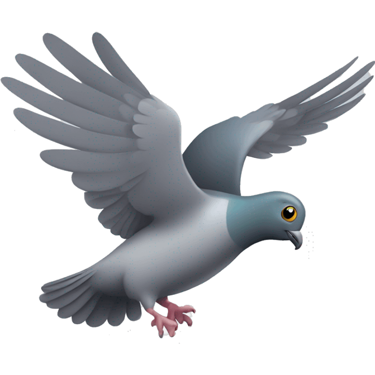 Flying Oversimplified Cartoon pigeon emoji