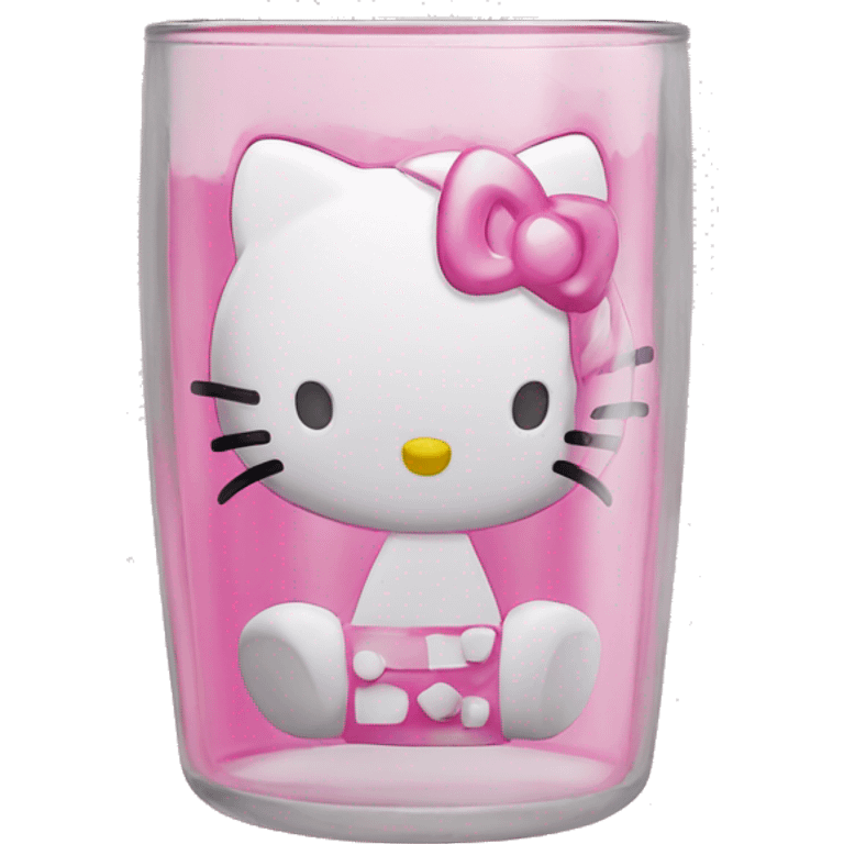 Hello kitty glass can cup emoji