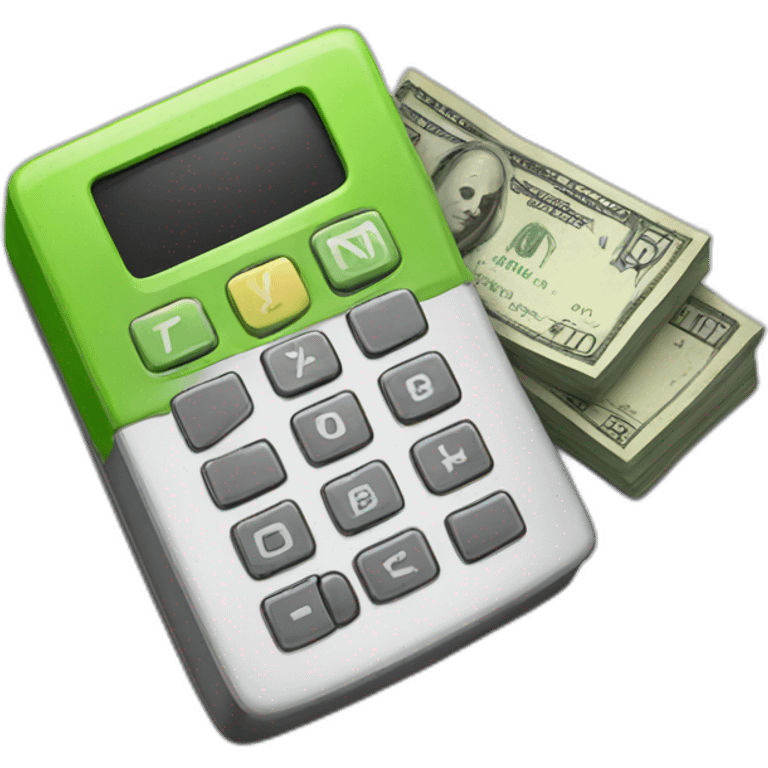 calculator and money emoji