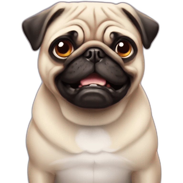 Anger but cute pug emoji