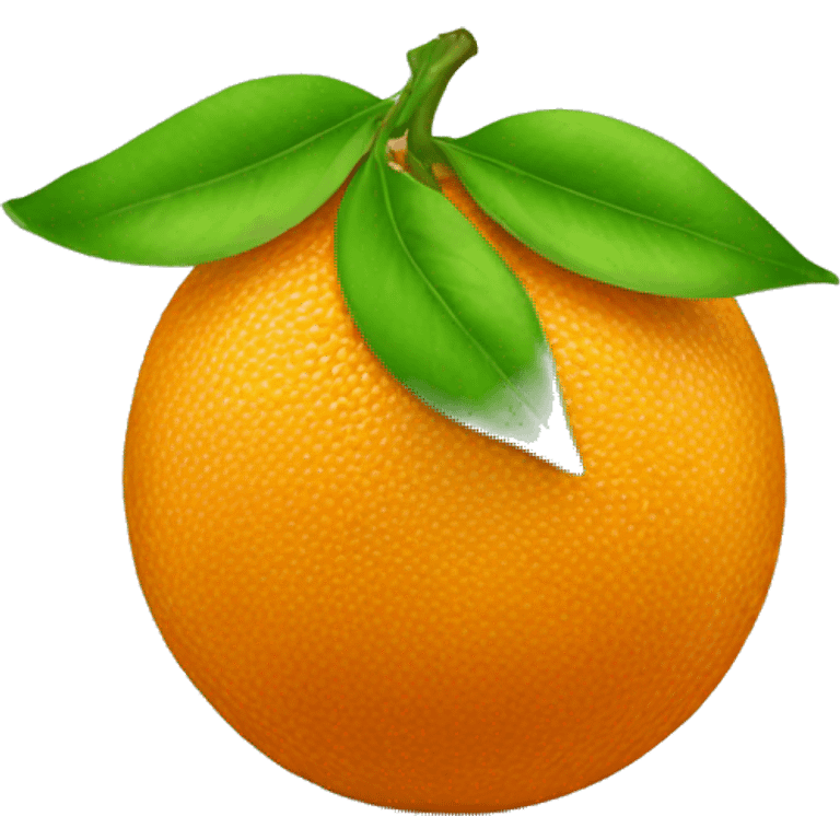 orange with green leaf emoji