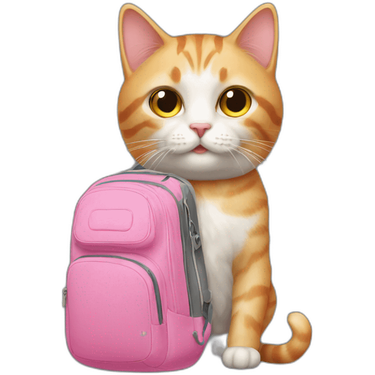 Cat with pink long hair and a Badminton bag emoji