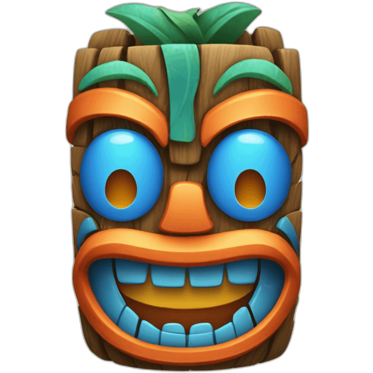 Tiki with colors blue and orange-butterflyl-tornado-smile emoji