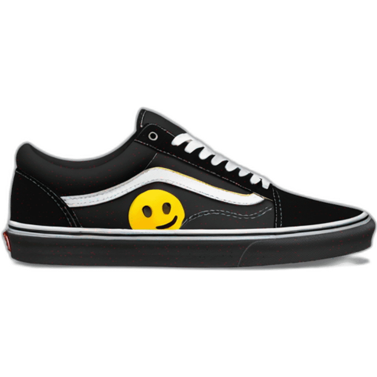 vans black old skool emoji