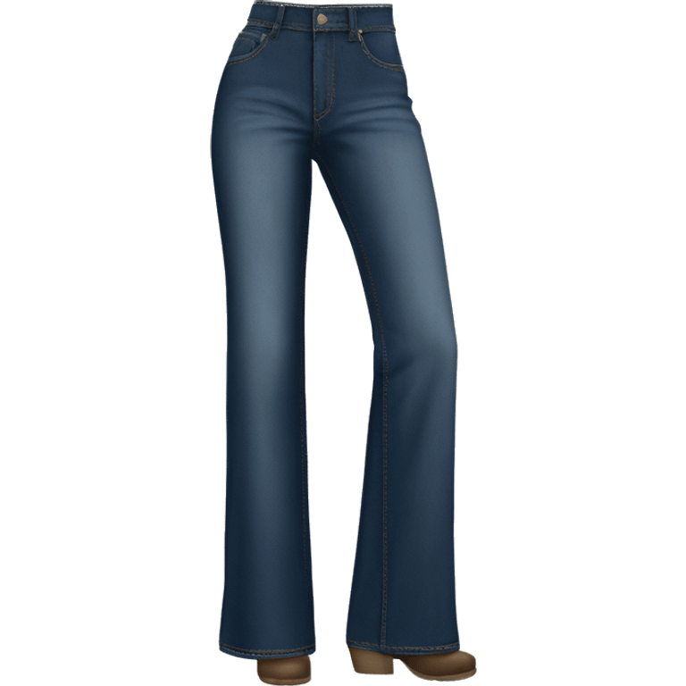 Realistic isolated pair of high waist long wide flare leg jeans. emoji