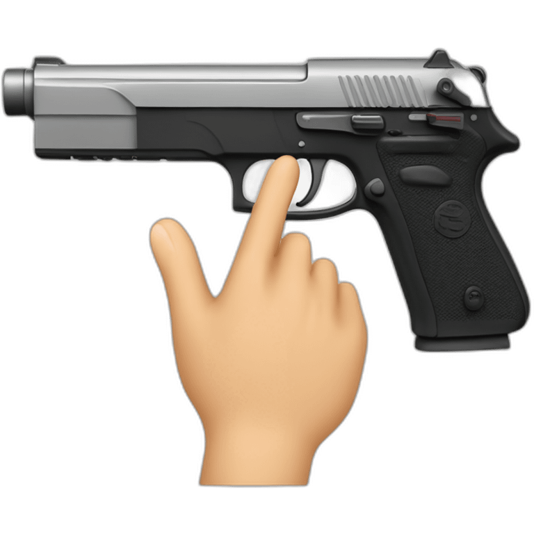 Deux main colle faisant des signe de pistolet pointaient le haut emoji