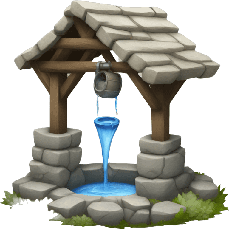 a water well made out of stone emoji