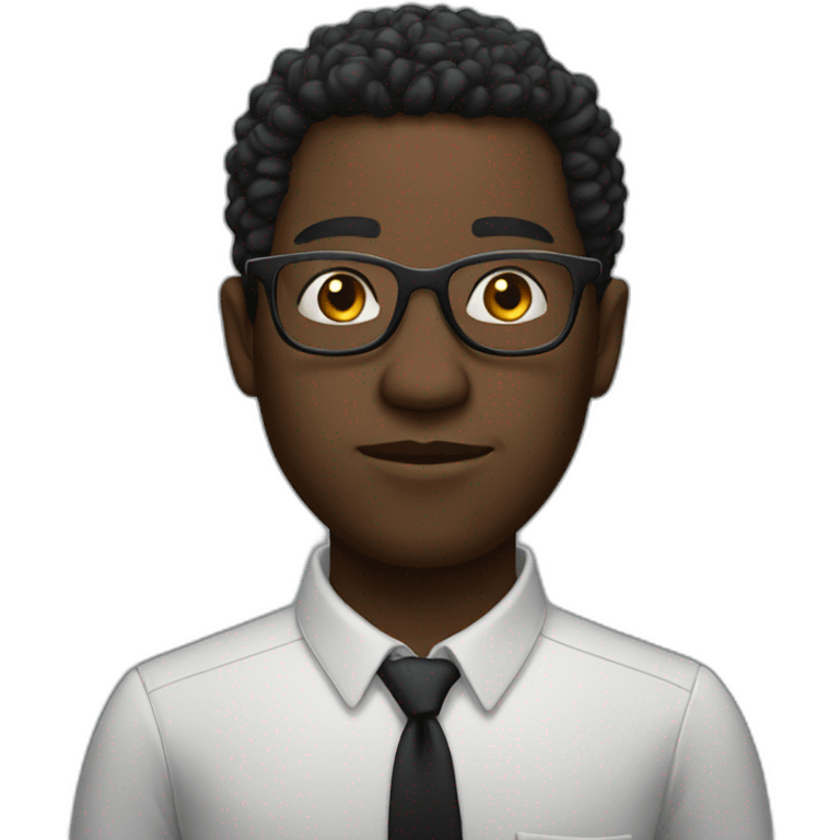 black guy with glasses idk emoji