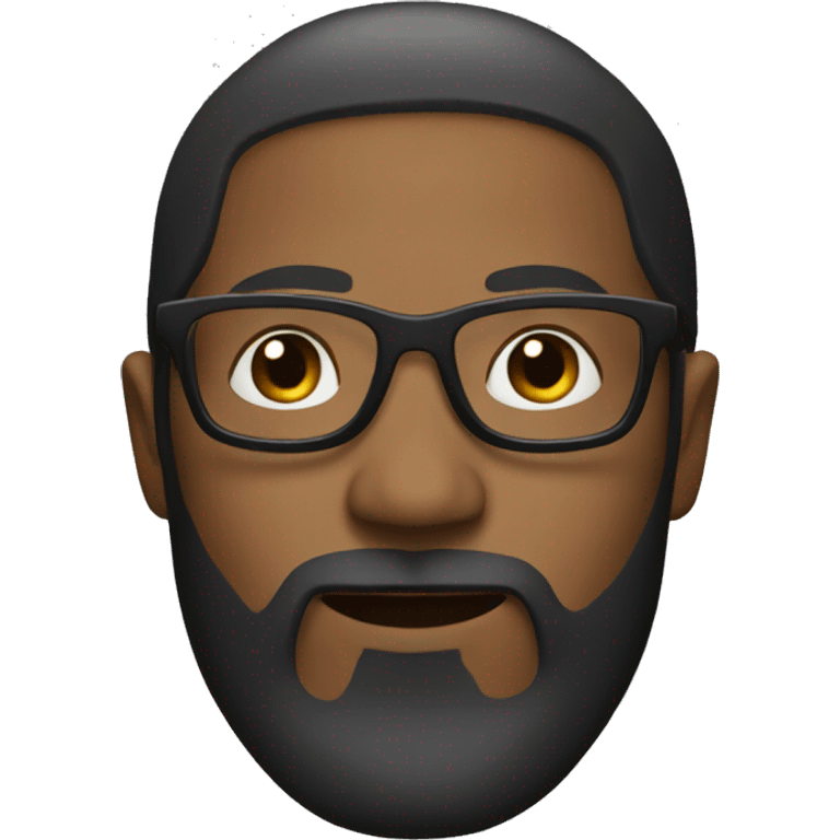 Black man with a black beard and glasses  emoji