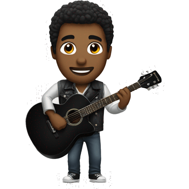 american man with black guitar emoji