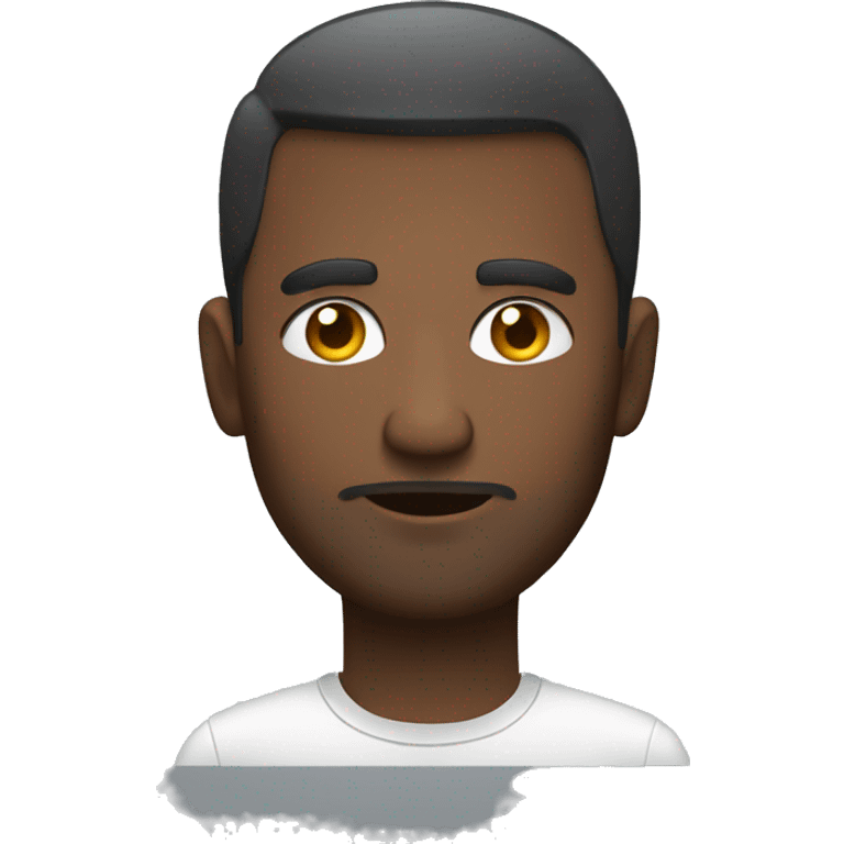 man using mobile with blank stare emoji