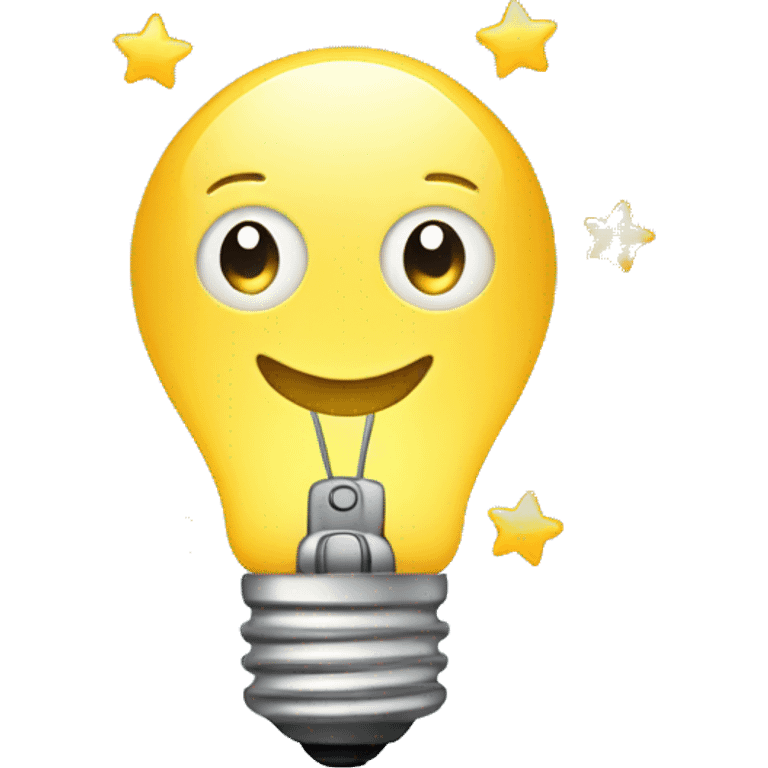 light bulb with little brain and stars inside emoji