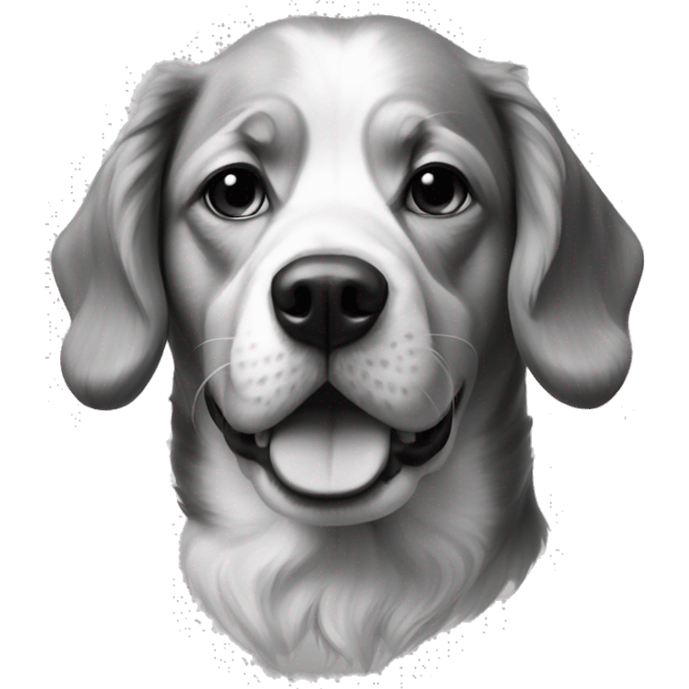 realistic dog portrait monochrome emoji