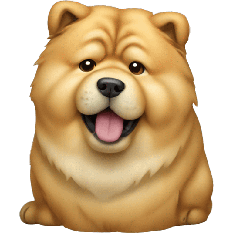 chow chow dog eating cheese emoji