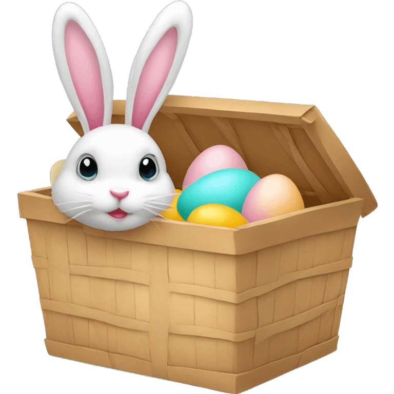 hamper with eggs and a bunny emoji