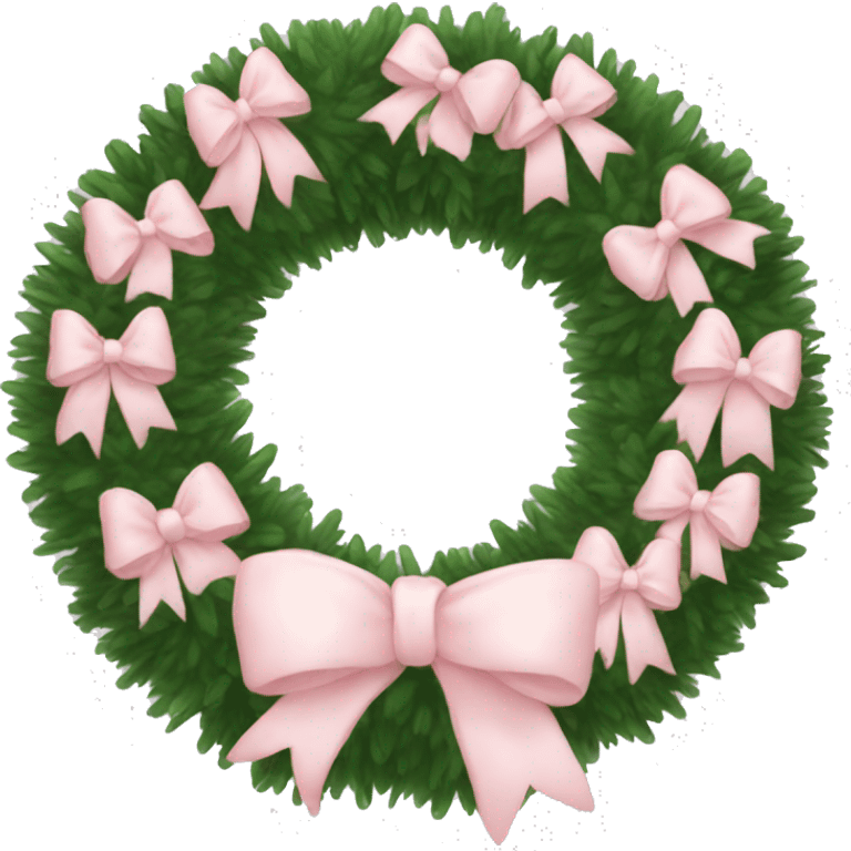 wreath with pale pink bows christmas mood emoji