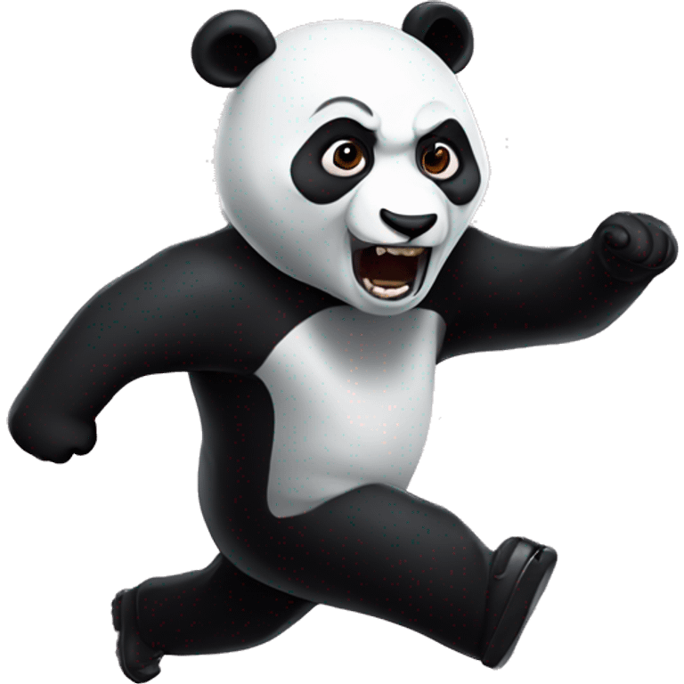 Scary panda chasing someone emoji