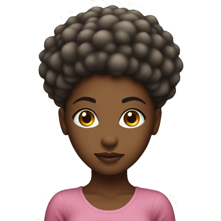 A black girl with a big puff ball on her head  emoji