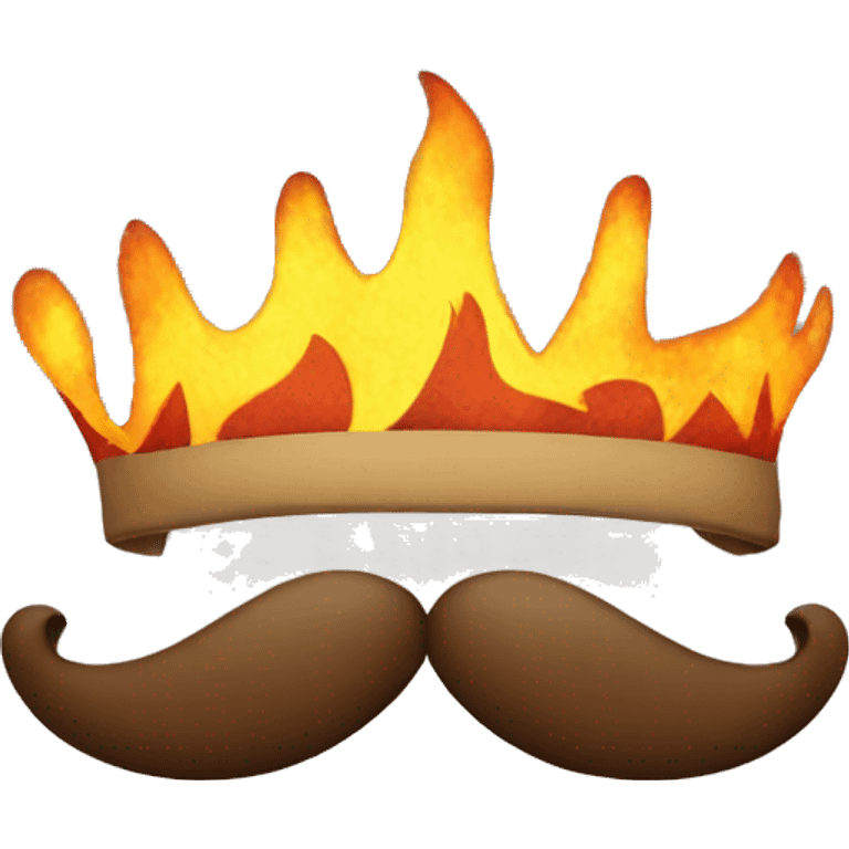 king mustache flames emoji