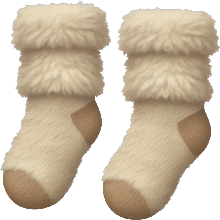 Beige fluffy socks emoji