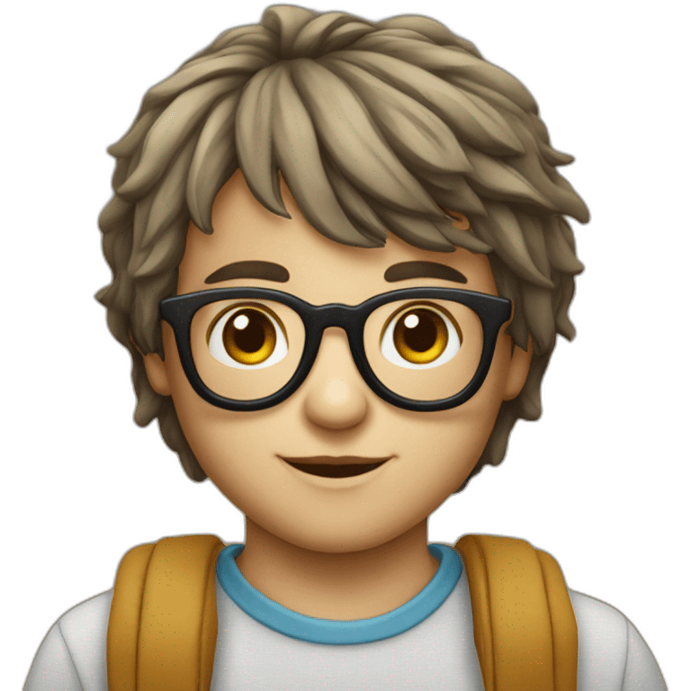 Enfant avec des lunettes emoji