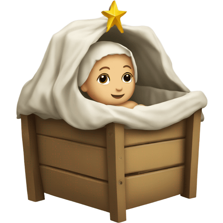 Baby Jesus in a manger emoji