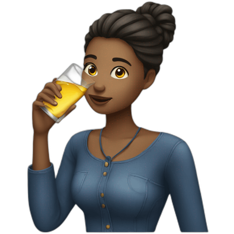 A girl drinking vodka emoji