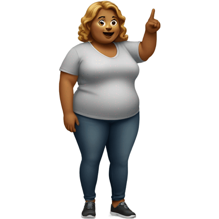 fat woman pointing up emoji