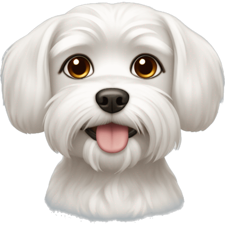 Maltese dog with brown ears emoji