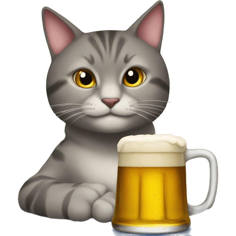 Cat drinking beer emoji