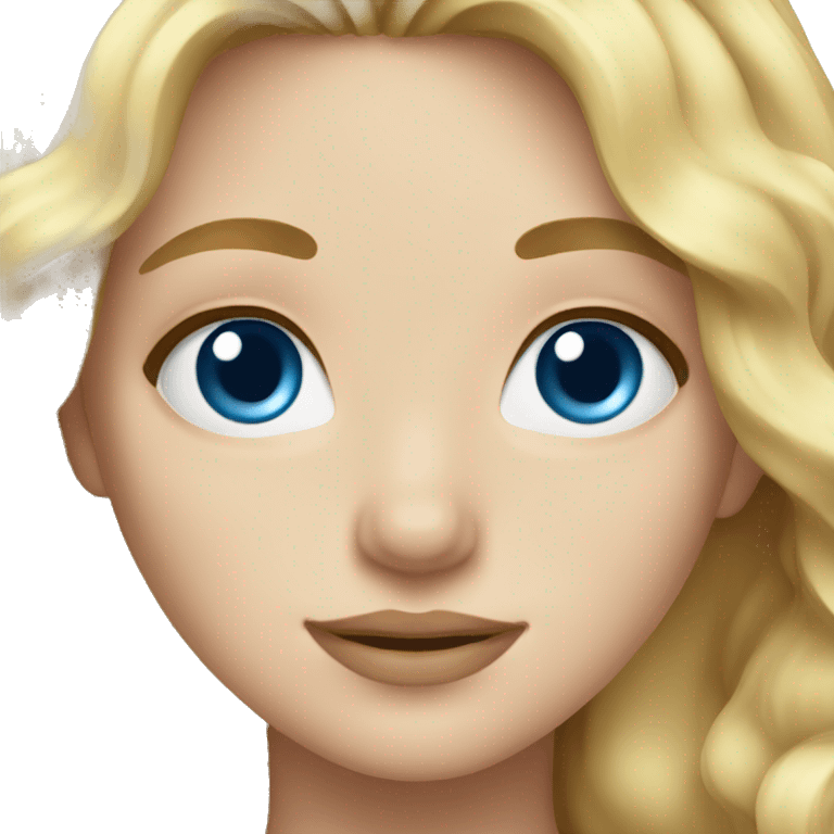 Blond girl wavy hair blue eyes  emoji