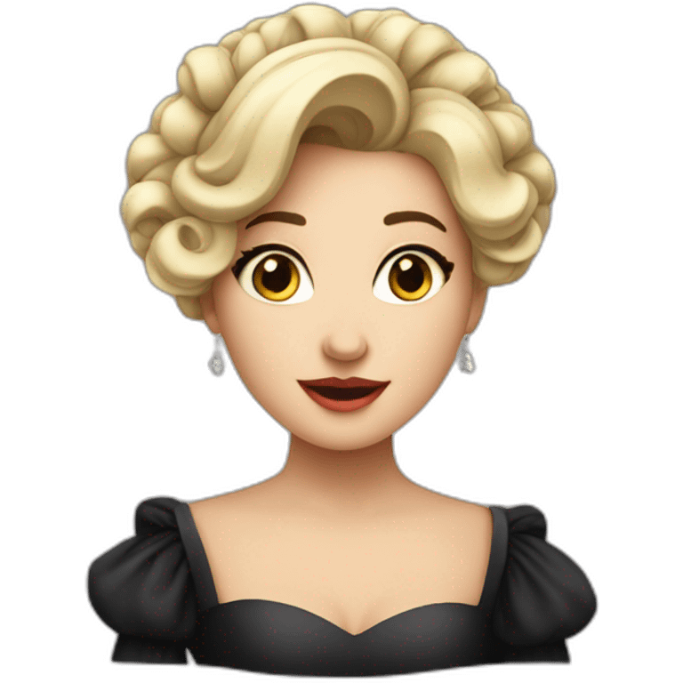 young beautiful female opera singer singing aria emoji